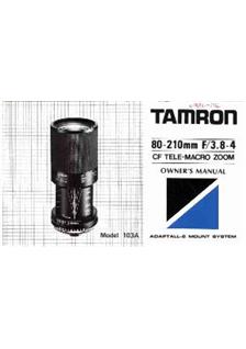 Tamron 80-210/3.8-4 manual. Camera Instructions.